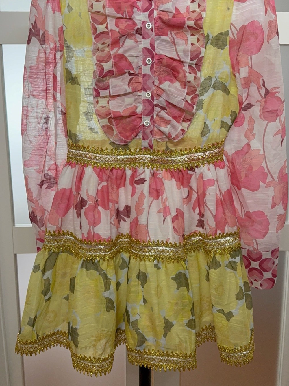 CAMELLIA by affection Floral Ruffle Mini Dress, Size Small. - Picture 12 of 15